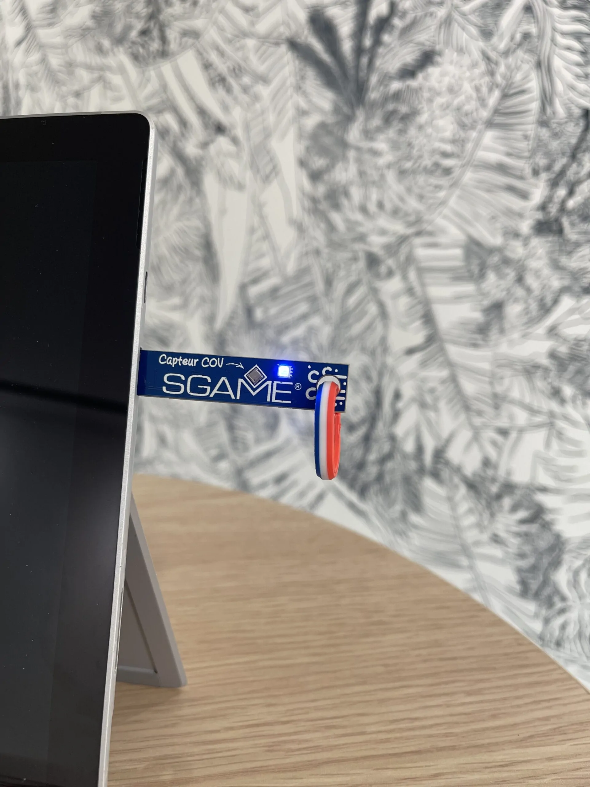 Capteur d'air imaginé et fabriqué par SGAME comme goodies pour GI 2025.